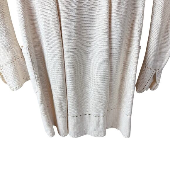 Intoca. Women’s Cream Cardigan Long Silk Pockets Sz‎ 1 - Picture 9 of 12